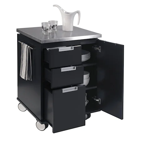 Modern Kitchen Storage Cart with Industrial Locking Casters